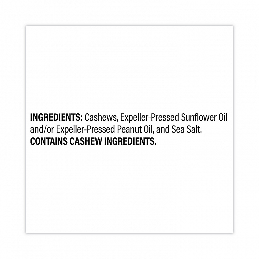 Sea Salted Whole Cashews, 2.25 oz Pouch, 8/Carton (29500004)