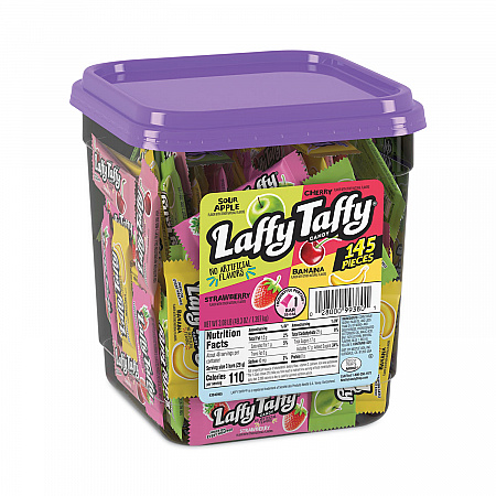 Laffy Taffy, Assorted Flavors, 3.08 lb Tub, 145 Wrapped Pieces/Tub (20900119)