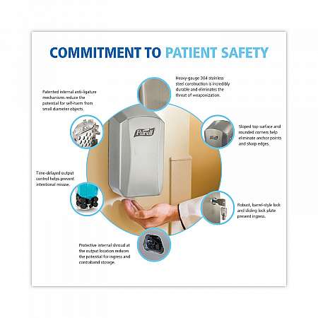 LTX Behavioral Health Dispenser, 1,200 mL, 6.54 x 4.1 x 11.22, Stainless Steel (192601CT)