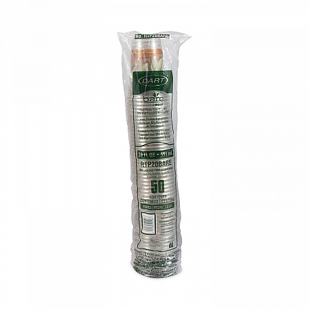 Bare Eco-Forward RPET Cold Cups, ProPlanet Seal, 20 oz, Plastic, Leaf Design, 50/Pack, 12 Packs/Carton (RTP20BARE)