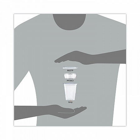 Clear PET Grab n Go Kit Combo with Insert, 12 oz, Plastic, Clear, 500/Carton (PF35C1CP)