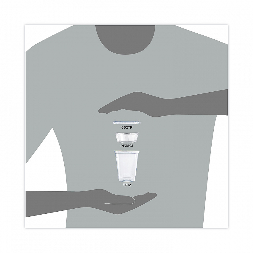 Clear PET Grab n Go Kit Combo with Insert, 12 oz, Plastic, Clear, 500/Carton (PF35C1CP)
