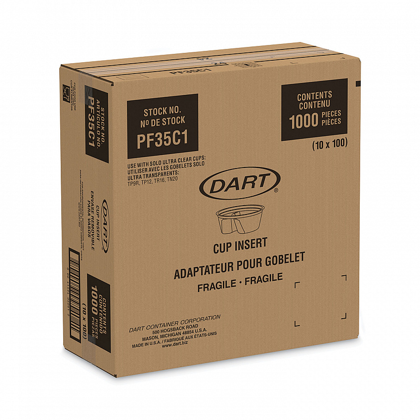 Single Compartment Cup Insert, 3.5 oz, Plastic, Clear, 1,000/Carton (PF35C1)