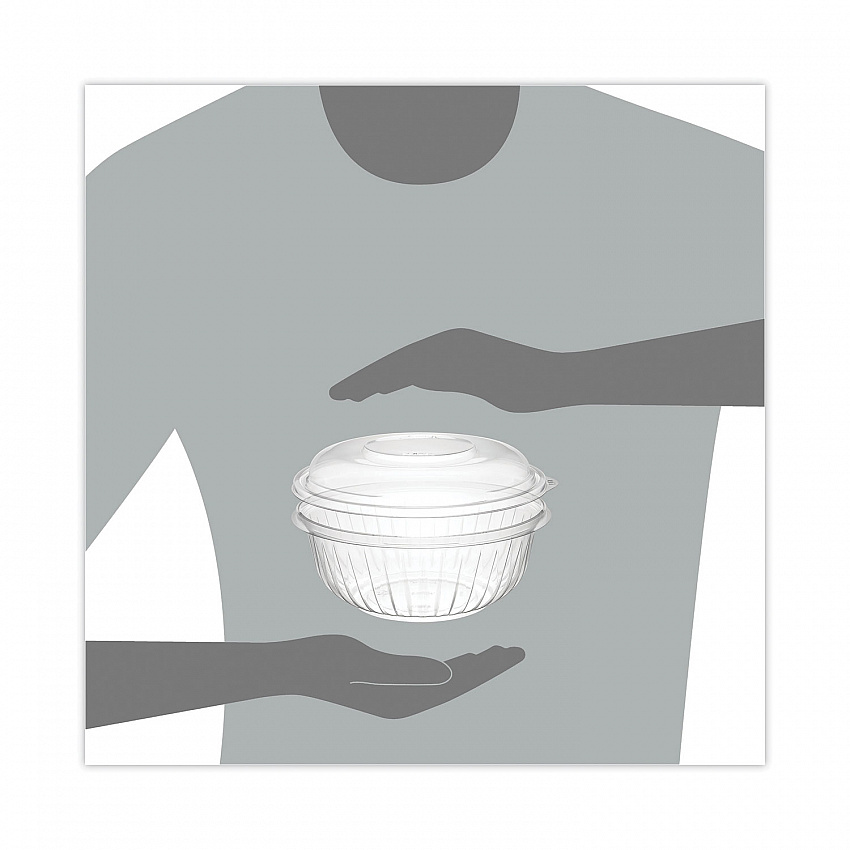 PresentaBowls Bowl/Lid Combo-Paks, 32 oz, 7.25" Diameter x 2.88" h, Clear, Plastic, 63/Pack, 2 Pack/Carton (PET32BCD)