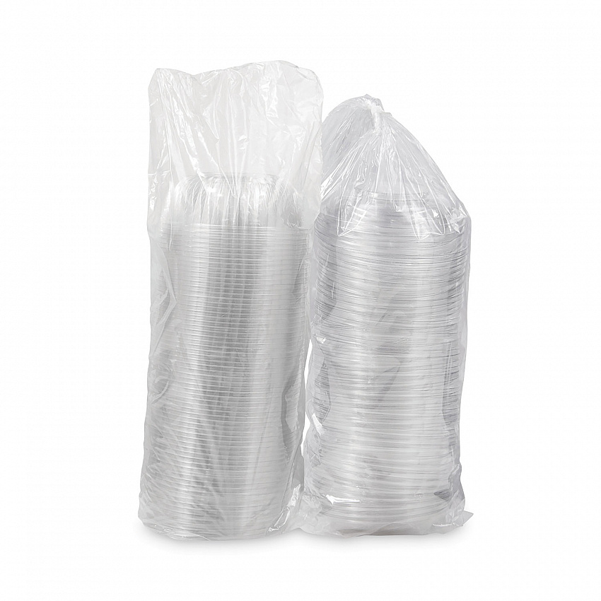 PresentaBowls Bowl/Lid Combo-Paks, 32 oz, 7.25" Diameter x 2.88" h, Clear, Plastic, 63/Pack, 2 Pack/Carton (PET32BCD)