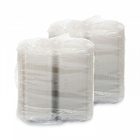StayLock Clear Hinged Lid Containers, 6.8 x 9.4 x 2.1, Clear, Plastic, 125/Pack, 2 Packs/Carton (PET30UT1)