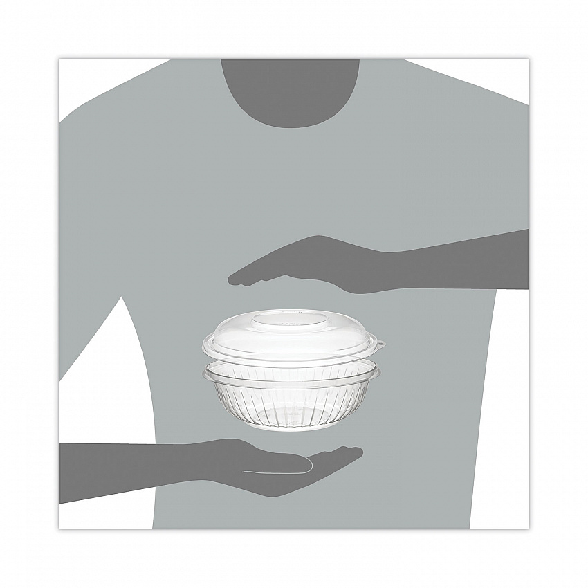 PresentaBowls Bowl/Lid Combo-Paks, 24 oz, 7.25" Diameter x 2.38" h, Clear, Plastic, 63/Pack, 2 Pack/Carton (PET24BCD)