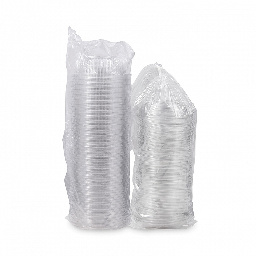 PresentaBowls Bowl/Lid Combo-Paks, 24 oz, 7.25" Diameter x 2.38" h, Clear, Plastic, 63/Pack, 2 Pack/Carton (PET24BCD)