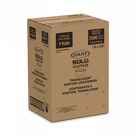 Polystyrene Portion Cups, 1.5 oz, Plastic, Translucent, 2,500/Carton (P150N)