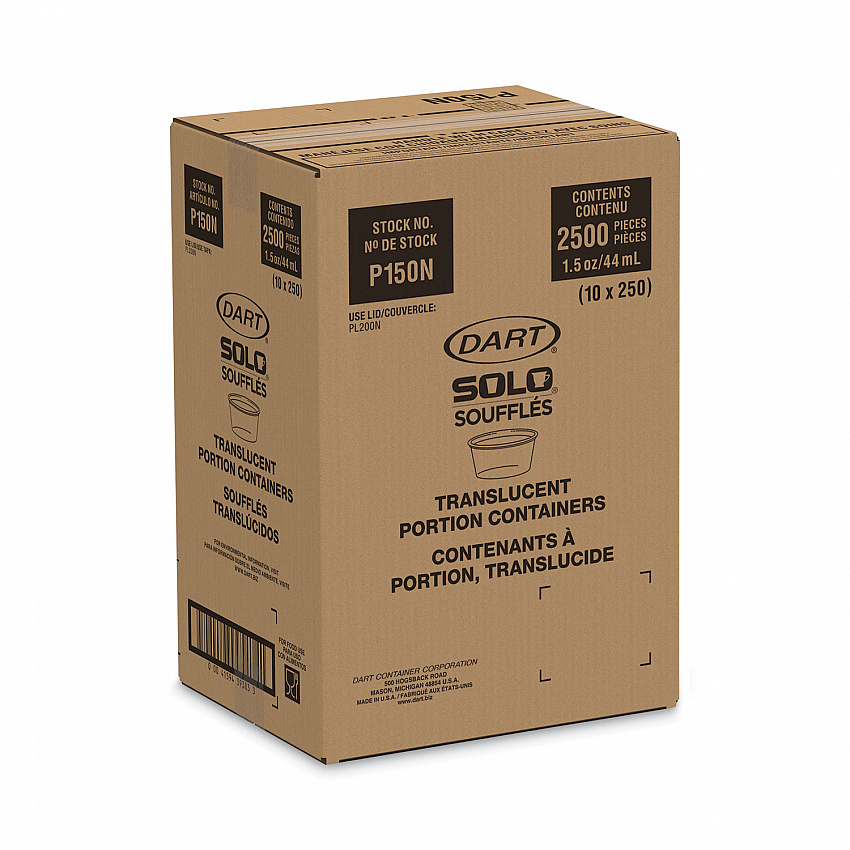 Polystyrene Portion Cups, 1.5 oz, Plastic, Translucent, 2,500/Carton (P150N)
