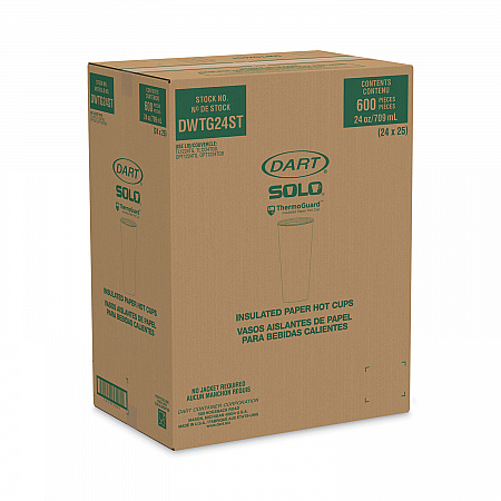 Thermoguard Insulated Paper Hot Cups, 24 oz, Steam Print Design, 600/Carton (DWTG24ST)