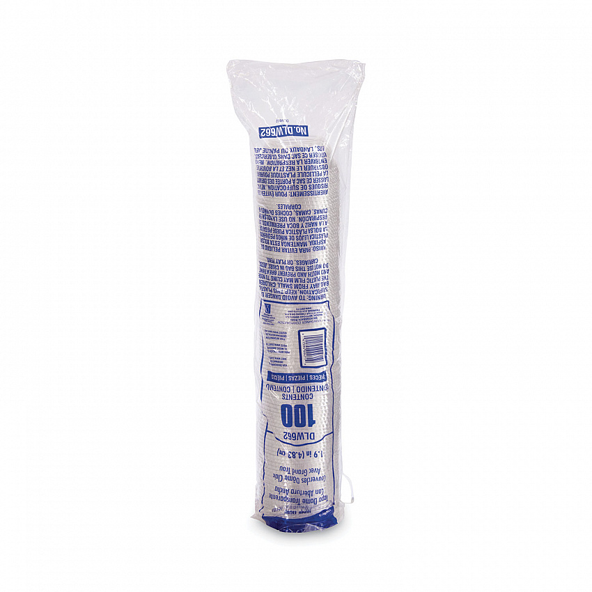 Open-Top Dome Lid, With 1.9" dia Hole, Fits 9 oz to 22 oz Cold Cups, Plastic, Clear, 1,000/Carton (DLW662)