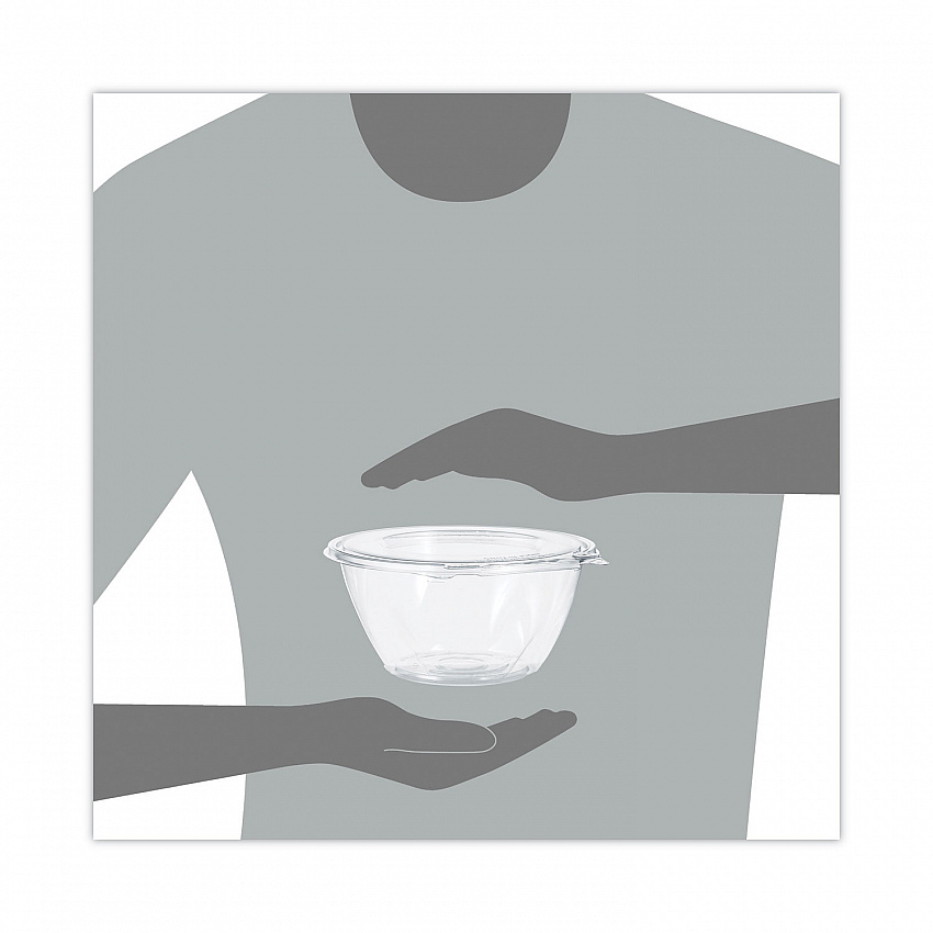 SafeSeal Tamper-Resistant, Tamper-Evident Bowls with Flat Lid, 32 oz, 7" Diameter x 3.2" h, Clear, Plastic, 150/Carton (CTR32BF)