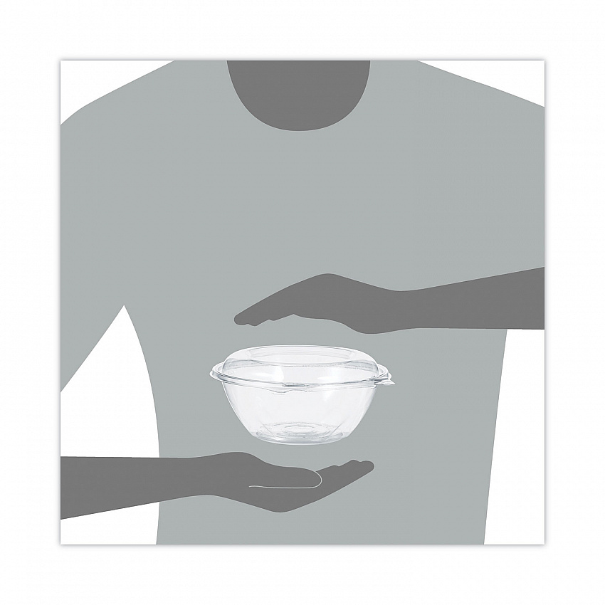 SafeSeal Tamper-Resistant, Tamper-Evident Bowls with Dome Lid, 24 oz, 7" Diameter x 3.1" h, Clear, Plastic, 150/Carton (CTR24BD)