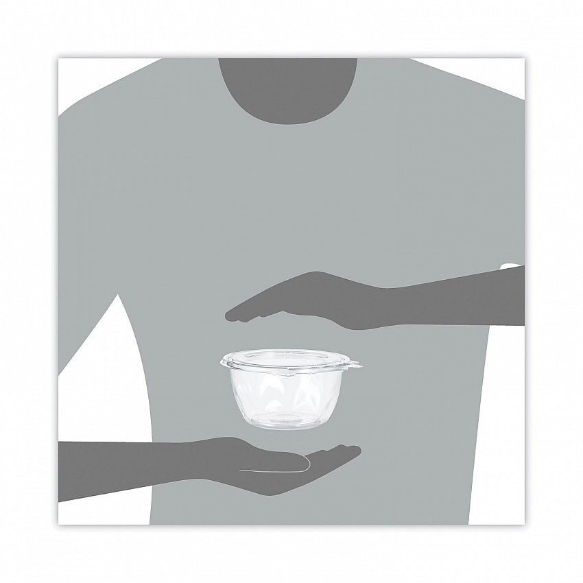 SafeSeal Tamper-Resistant, Tamper-Evident Bowls with Flat Lid, 16 oz, 5.5" Diameter x 2.7" h, Clear, Plastic, 240/Carton (CTR16BF)
