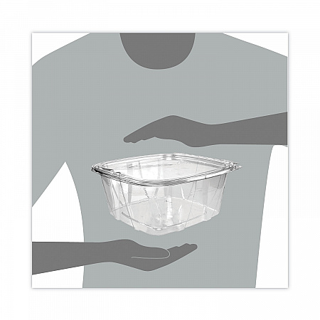 ClearPac SafeSeal Tamper-Resistant/Evident Containers, Flat Lid, 64 oz, Clear, Plastic, 100/Bag, 2 Bags/Carton (CH64DEF)