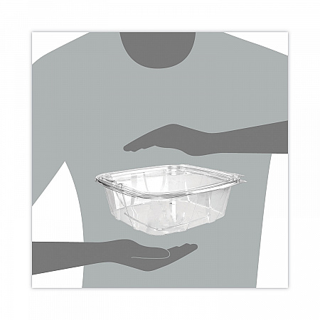 ClearPac SafeSeal Tamper-Resistant/Evident Containers, Flat Lid, 48 oz, Clear, Plastic, 100/Bag, 2 Bags/Carton (CH48DEF)