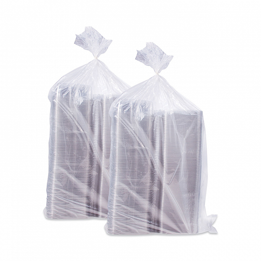 ClearPac SafeSeal Tamper-Resistant/Evident Containers, Flat Lid, 35 oz, Clear, Plastic, 100/Bag, 2 Bags/Carton (CH35DEF)