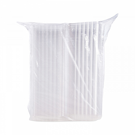ClearSeal Hinged-Lid Plastic Containers, 8.3 x 8.3 x 3, Clear, Plastic, 250/Carton (C90PST1)