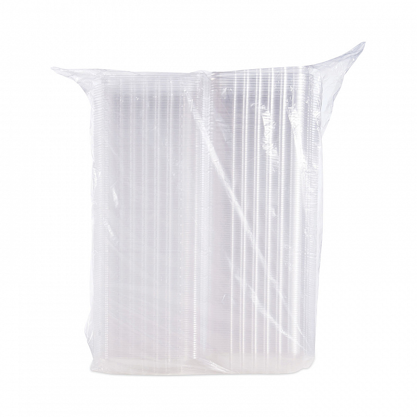 ClearSeal Hinged-Lid Plastic Containers, 8.3 x 8.3 x 3, Clear, Plastic, 250/Carton (C90PST1)