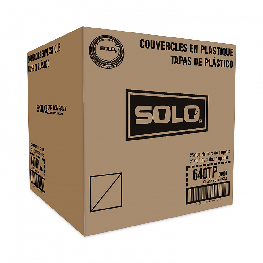 Non-Vented Cup Lids, Fits 12 oz Cold Cups, Plastic, Clear, 2,500/Carton (640TP)