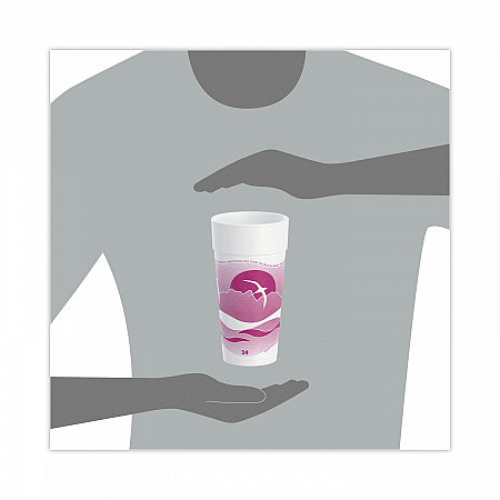 Horizon Hot/Cold Foam Drinking Cups, 24 oz, Mauve, 20/Bag, 25 Bags/Carton (24J16H)