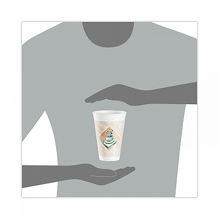Cafe G Foam Hot/Cold Cups, 16 oz, Brown/Green/White, 1,000/Carton (16X16G167318)