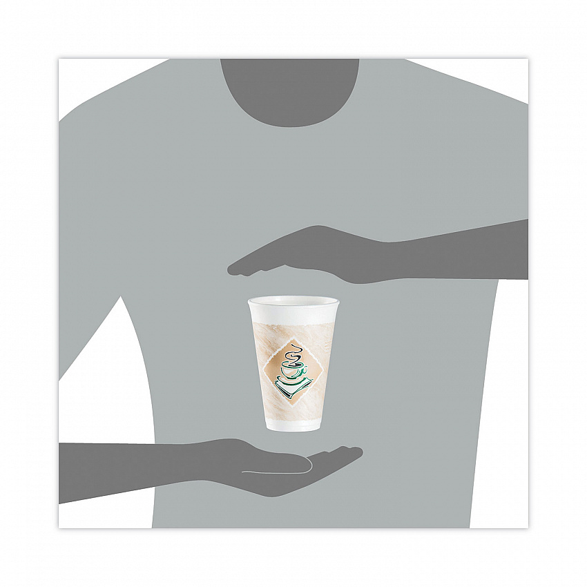 Cafe G Foam Hot/Cold Cups, 16 oz, Brown/Green/White, 1,000/Carton (16X16G167318)