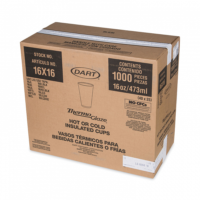 Cafe G Foam Hot/Cold Cups, 16 oz, Brown/Green/White, 1,000/Carton (16X16G167318)