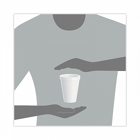 Small Foam Drink Cups, 12 oz, White, 24/Bag, 12 Bags/Carton (12JP24)