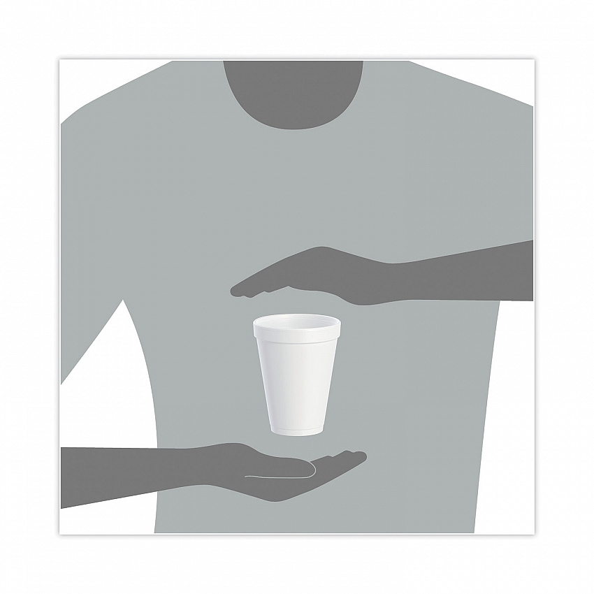Small Foam Drink Cups, 12 oz, White, 24/Bag, 12 Bags/Carton (12JP24)