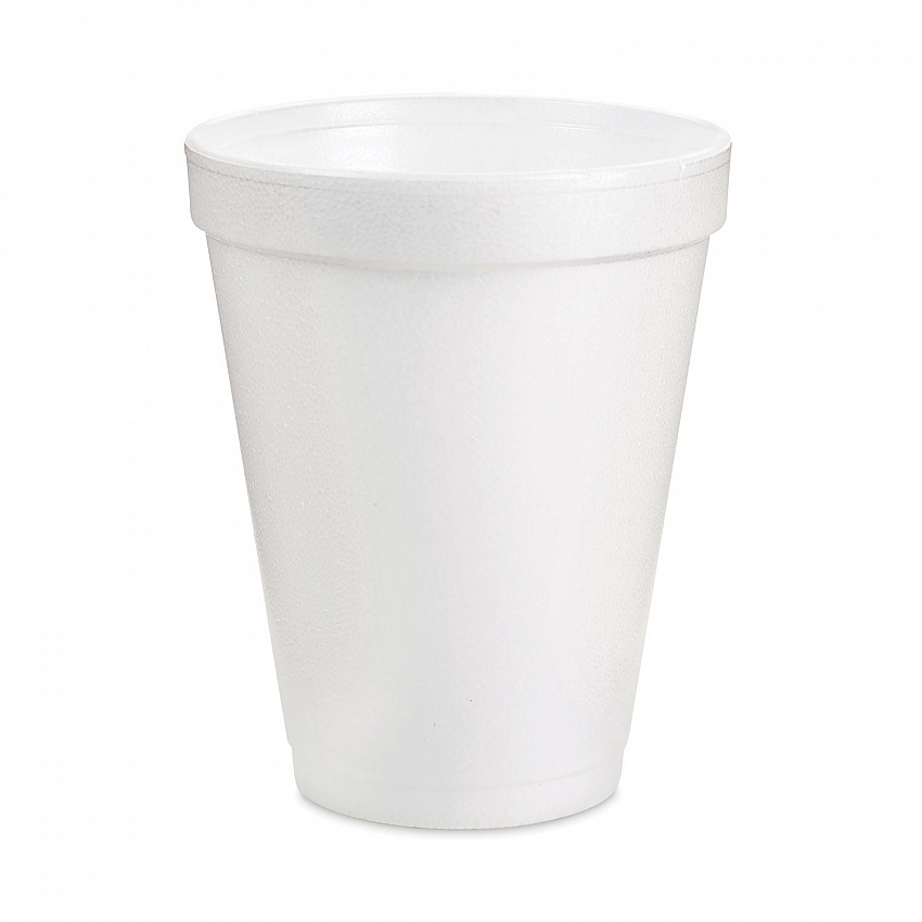 Small Foam Drink Cups, 12 oz, White, 24/Bag, 12 Bags/Carton (12JP24)