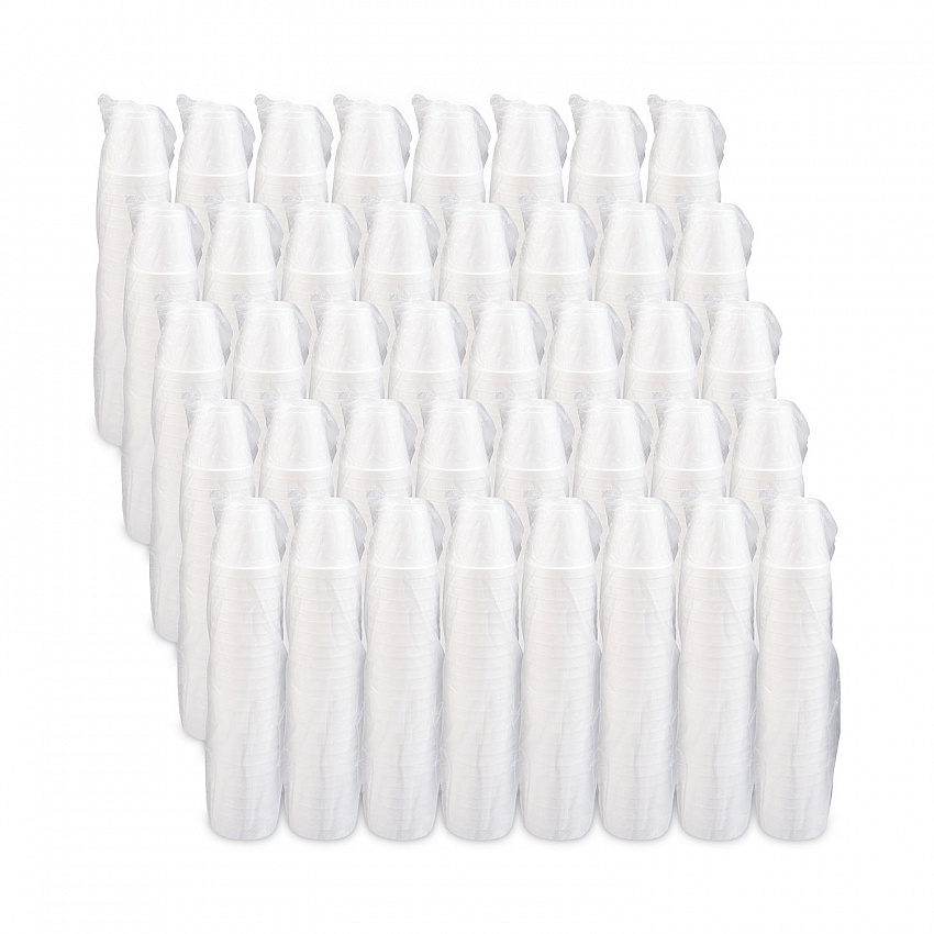 Foam Drink Cups, 8 oz, White, 25/Bag, 40 Bags/Carton (8J8)