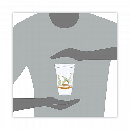 Bare Eco-Forward RPET Cold Cups, ProPlanet Seal, 20 oz, Plastic, Leaf Design, 50/Pack, 12 Packs/Carton (RTP20BARE)