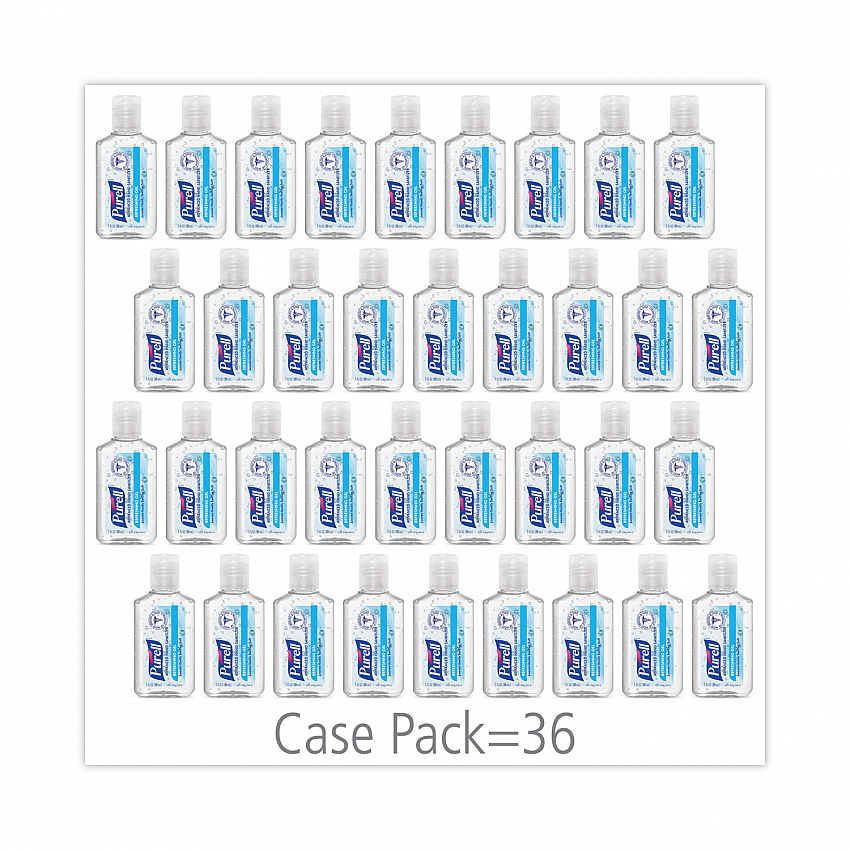 Advanced Hand Sanitizer Refreshing Gel, 1 oz Flip-Cap Bottle with Display Box, Clean Scent, 36/Bowl (390136BWL)