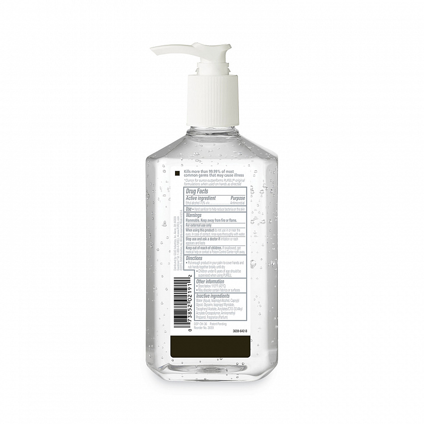 Advanced Hand Sanitizer Refreshing Gel, 12 oz Pump Bottle, Clean Scent, 12/Carton (365912CT)