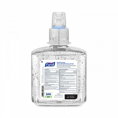 Advanced E3-Rated Instant Hand Sanitizer Gel, 1,200 mL Refill, Fragrance-Free, For ES4 Dispensers, 2/Carton (506102)