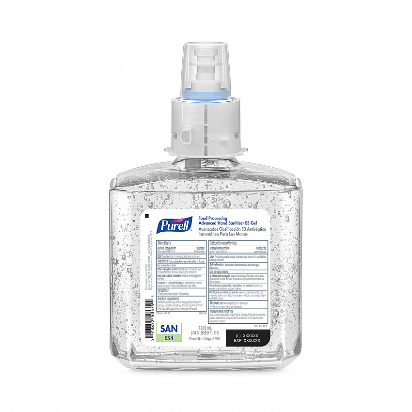 Advanced E3-Rated Instant Hand Sanitizer Gel, 1,200 mL Refill, Fragrance-Free, For ES4 Dispensers, 2/Carton (506102)