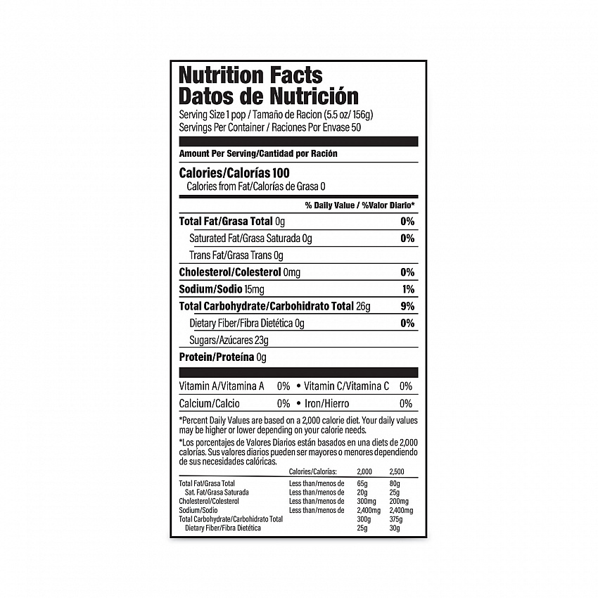 Giant Tropical Freezies Ice Pops, Fruit Punch, Guava, Mango, Pineapple, 5.5 oz Tube, 50/Carton (20900478)