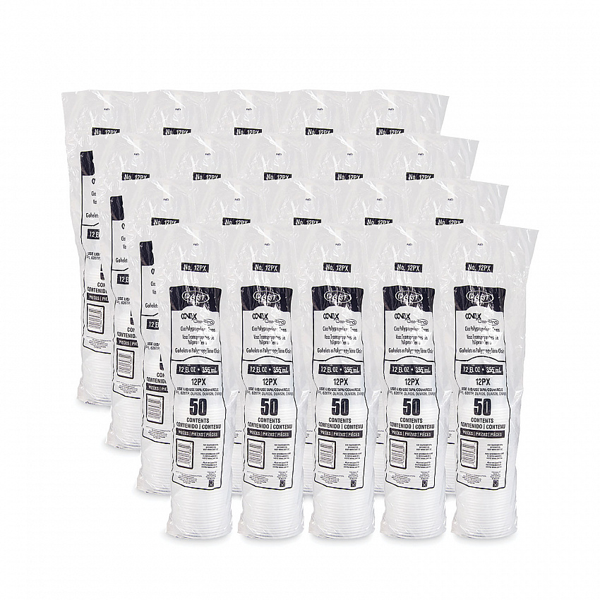 Conex ClearPro Plastic Cold Cups, 12 oz, Clear, 50/Sleeve, 20 Sleeves/Carton (12PX)