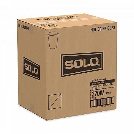 Single-Sided Poly Paper Hot Cups, 10 oz, White, 50/Sleeve, 20 Sleeves/Carton (370W)