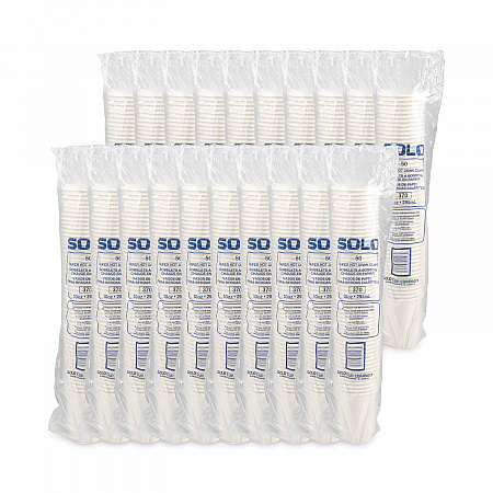 Single-Sided Poly Paper Hot Cups, 10 oz, White, 50/Sleeve, 20 Sleeves/Carton (370W)