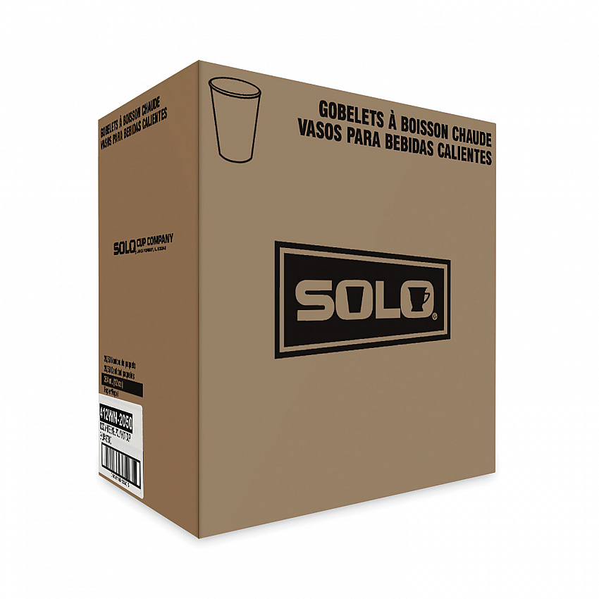 Single-Sided Poly Paper Hot Cups, 12 oz, White, 50/Bag, 20 Bags/Carton (412WN)