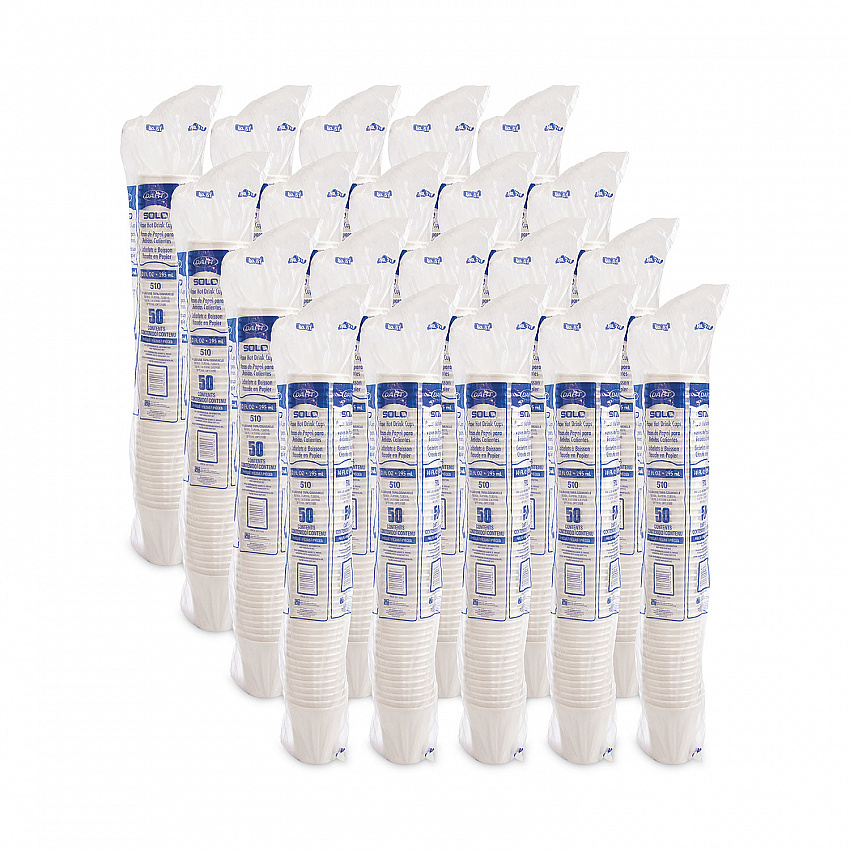 Single-Sided Poly Paper Hot Cups, 10 oz, White, 1,000/Carton (510W)