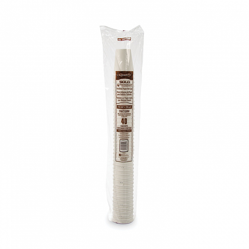 Thermoguard Insulated Paper Hot Cups, 8 oz, White Sustainable Forest Design, 1,000/Carton (DWTG8WCT)