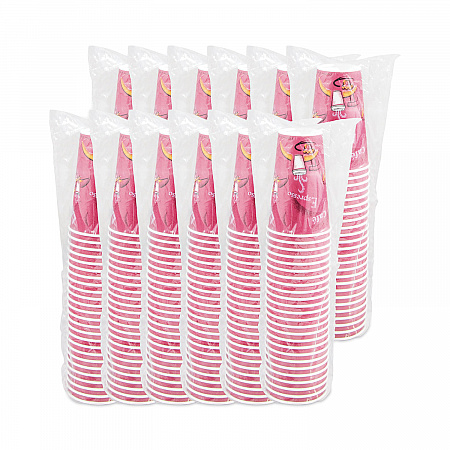 Paper Hot Drink Cups in Bistro Design, 16 oz, Maroon, 300/Carton (OF16BI0041)