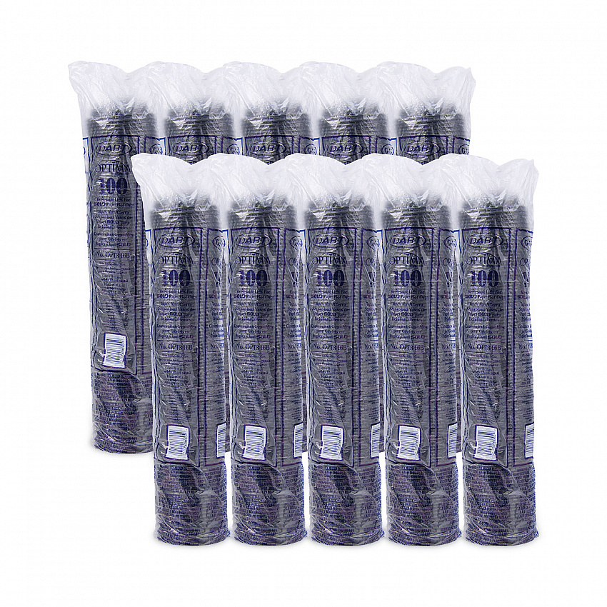 Optima Reclosable Lids for Hot Paper Cups, Fits 10 oz to 24 oz Hot Cups, Plastic, Black, 1,000/Carton (OPT316B)