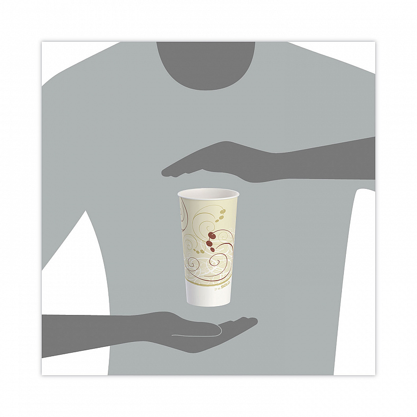 Double Sided Poly Paper Cold Cups, 21 oz, Symphony Design, 50/Pack, 20 Packs/Carton (RNP21PSYM)