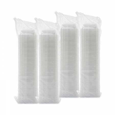 TamperGuard Snack Boxes, 2 Compartments, 6.3 x 6.3 x 2.1, Clear, Plastic, 300/Carton (SBTG2)