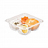 TamperGuard Snack Boxes, 3 Compartments, 6.3 x 6.3 x 2.1, Clear, Plastic, 300/Carton (SBTG3)